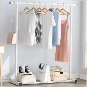 [원이안전] 1단 스탠드 튼튼한 인테리어 옷걸이 스탠딩형 옷 고정식 바지걸이  (본품)