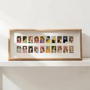 옆집샵 오크색 성장 액자 우리 아이 증명사진 보관 프레임 20칸