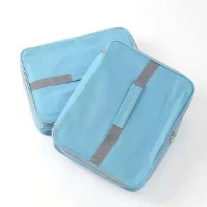 보냉런치백 사각 도시락 보냉백 휴대용 보냉가방 2p셋 5L (블루) 보냉백가방