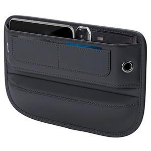 유니버설 핏 프리미엄 가죽 카시트 갭 필러 정리함, 카드 슬롯이 있는 센터 콘솔 자동차 SUV 트럭 소유자를 위한 영리한 선물(블랙, 1팩)