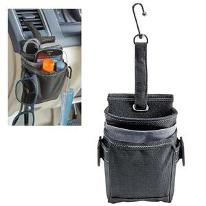 하이로드 드라이버 포켓 자동차 파우치 - 자동차용 에어 벤트 및 휴대폰 홀더 3개의 포켓, 걸이 고리 충전 포트가 있는 앞좌석 정리함