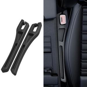 Tioollev 2PCS 카시트 갭 필러 정리함, 다기능 카 정리함 보관 기능, 유니버설 콘솔 캐처 시트 간 자동차 내부 액세서리(Balck)