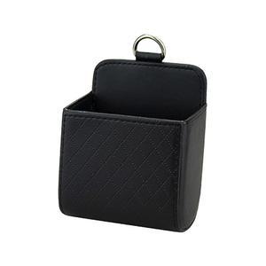 우한벗 카벤트 보관 가방, 후크가 달린 PU 가죽 자동차 대시보드 정리 포켓, 열쇠, 동전, 휴대폰, 선글라스(블랙)용 휴대용 차량 걸이 파우치