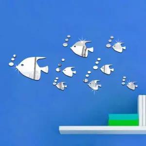 bns 열대어 물고기 모양 거실 욕실 인테리어 거울 시트지