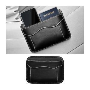 Ywdiml 카시트 사이드 포켓 정리함, PU 가죽 미니 차량용 휴대폰 홀더 보관 가방, 자동차 내장 트레이 파우치 시트 갭 필러 액세서리, SUV 세단 트럭용 유니버설 (블랙)