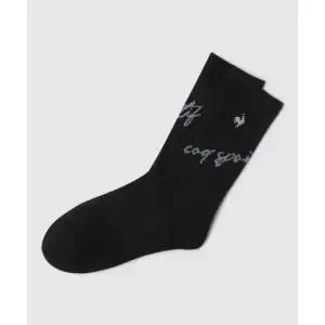 르꼬끄 LECOQ 여성 로고 포인트 하이삭스 - 블랙 QR122WSC21 QR122WSC21_BLK0 461713