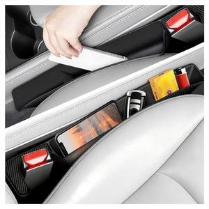 충전 포트가 있는 VKQTS 2PCS 카시트 갭 필러 정리함, 더 큰 수납 공간으로 차량 업그레이드, 물품 손실 감소, 보관 정리함을 위한 유연한 노 드롭 시트 가드