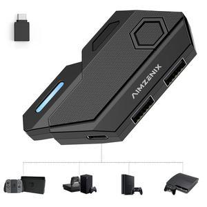 [미국배송] 닌텐도 스위치용 아빈 키보드 및 마우스 어댑터 XBOX SERIES /XBOX ONE 360 PS3 /PS4 스위치 어댑터 변환기 지원 맞춤형 키 매핑 감도 조절 가능