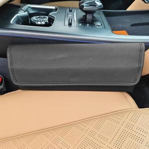 GAOLAOSY 카시트 갭 필러 정리함, 가죽 방수 자동차 앞좌석 보관함, 휴대용 사이드 포켓 휴대폰 글래스 키 카드용 차량 내부 보관 액세서리(블랙)