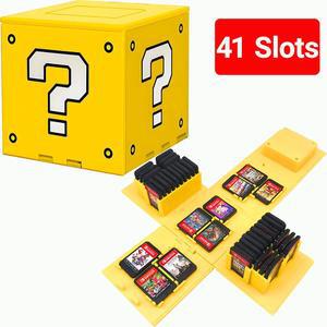 [미국배송] QUBAMG 폴더블 41 슬롯 스위치 2 게임 카드 케이스 닌텐도 / OLED 라이트 귀여운 홀더 하드 쉘 카트리지 보관함 정리함 옐로우