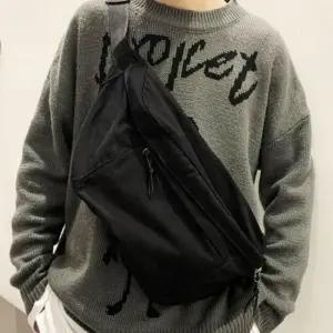 [패션] 힙색 면힙색 커플 무지 심플 빅 가방 블랙