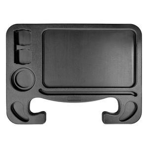 JNXIJ 4 in 1 자동차 스티어링 휠 트레이, 컵 및 듀얼 소스 딥 홀더가 있는 다목적 데스크, 태블릿 슬롯이 넓은 푸드 트레이가 작동합니다