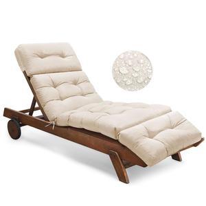 타이즈 아웃도어 체이스 라운지 의자 쿠션 방수 74.4 x 22 4.7 인치 메모리 폼 타이가 있는 가구 교체, 두꺼운 풀 쿠션, 베이지