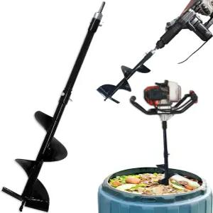 WLSANX 퇴비 교반 도구 회전 바 26.7인치 터너 및 야외 텀블러 통용 혼합 어댑터가 있는 믹서 부착 다양한