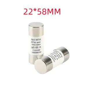 빠른 송풍 세라믹 퓨즈 22x58mm 500V 50KA 32A 40A 50A 63A 80A 100A 125A RO17 RT19 2 개