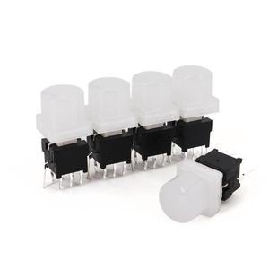 Honyone TS6 라운드 탑 캡 8 핀, LED 순간 리셋, DPDT PCB 미니 푸시 단추 택트 스위치, 10mm, 5 개