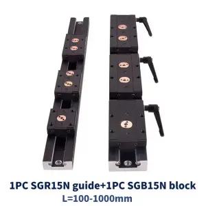 블랙 내장 이중 축 선형 가이드 레일 알루미늄 롤러 베어링 산업용 트랙 SGR15N SGB15N 3/4/5 휠 슬라이더