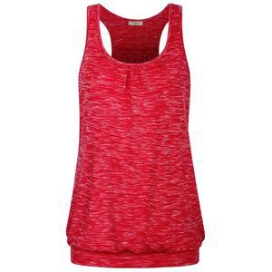 미우시 여성 민소매 라운드넥 루즈핏 레이서백 요가 탱크탑