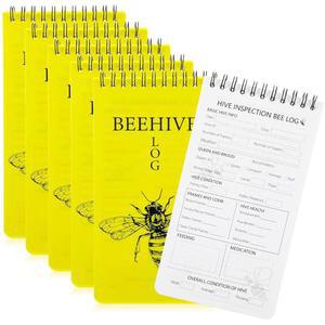 양봉가를 위한 퍼쿱 3팩 양봉 로그 북 양봉가 추적 저널 벌집 방수 점검 노트 선물 꿀벌 농장 추적기, 4 x 7.5 인치