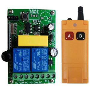 산업용 무선 리모컨 스위치 라디오 리시버, 20-2000m 장거리 2CH RF, AC 110V, 220V, 433MHZ