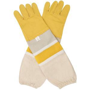 DZXZY 전문 양봉 장갑, 긴 캔버스 보호 통풍 소매와 탄력 있는 커프스가 포함된 프리미엄 염소 가죽 용품.L 라지