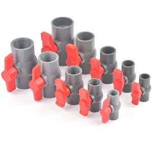 20/25/32/40/50mm 스레드 및 소켓 유형 파이프 PVC 밸브 농업 정원 관개 피팅 1Pc