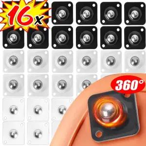 16/4pcs 자체 접착 캐스터 휠 360 회전 끈끈한 도르래 강한 부하 볼베어링 가구 내각 소형 바퀴