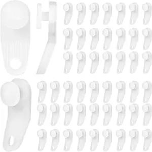 50개 플라스틱 커튼 후크 롤러 트랙 글라이더 화이트 트래버스 로드 슬라이드 크로스바 레일 교체 부품