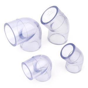 내부 직경 50-110mm 투명 PVC 커넥터 45/90 도 팔꿈치 관절 수족관 탱크 정원 관개 물 파이프