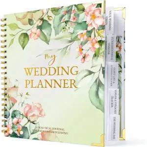웨딩 플래너 책 및 정리함 - 탭 수납 포켓 체크리스트가 있는 132페이지 약혼 선물 신부 샤워 소장품