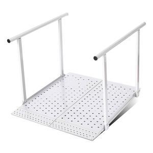 계단용 난간이 있는 휴대용 휠체어 램프 홈 출입구 현관문 계단 용 커브 보행기 모빌리티 스쿠터를 위한 500파운드 용량의 접이식 핸디캡