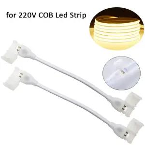 220V COB 테이프 조명용 2핀 LED 스트립 커넥터 연장 와이어
