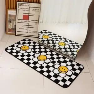 국내생산 체크 데이지 주방 발매트 (블랙)