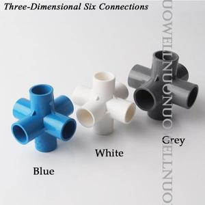 10개입 PVC 파이프 3차원 6방향 연결 정원 관개용 물 커넥터 농업용 텐트 지지 부품