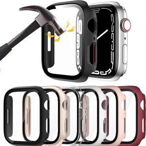 유리 + 커버 Apple Watch 케이스 9 8 7 6 SE 5 Accessorie 화면 보호기 시리즈 44mm 40mm 41mm 45mm 42mm 3