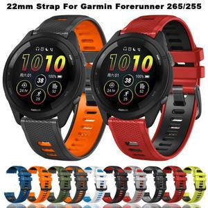 Garmin Forerunner 265 용 22mm 실리콘 Smartwatch 스트랩 255 Music Vivoactive 4 Venu 2 팔찌 교체 벨트