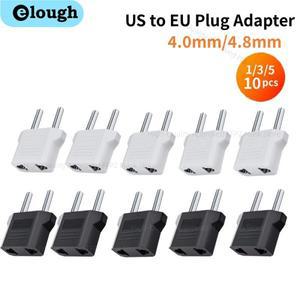 Elough 1-10PCS 미국-EU 플매트 카펫 러그 어댑터 4.0/4.8mm 전기 소켓 EU 유로 KR 전원 변환기