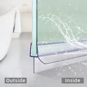 샤워 도어 하단 씰 4-6mm 간격 50cm 2pcs 유리 스크린 Frameless 스트립 욕실 스윕 홈 개선