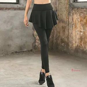 여성 트레이닝 요가복 헬스 치마레깅스 여자 스포츠 필라테스복 휘트니스웨어 요가바지def568