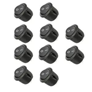 SPST 스냅인 스위치 ON Off 2 핀 라운드 로커 보트 AC 자동차 가전 제품 10 개