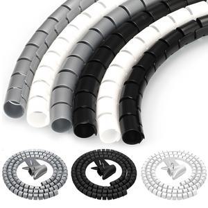 케이블 와이어 보호대 정리함 관리 파이프 라인 사무실 커버 2m 슬리브 코일 코드 튜브