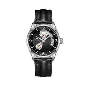 해밀턴 H32705731 재즈마스터 오픈하트 남성 가죽시계