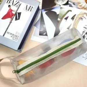 손잡이 지퍼 파우치 핸들 다용도 메쉬 화장품