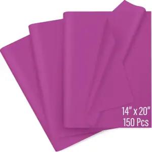 산직스 150매 선물 가방용 보라색 티슈 페이퍼 벌크 14x20인치 꽃다발 결혼식 DIY 홀리데이 장식용