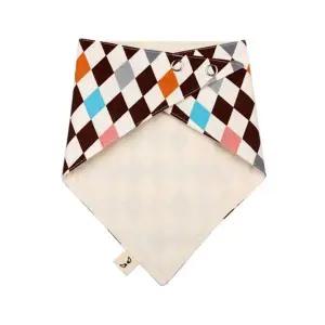 오가닉 NEA406Q5 스카프빕 체크브라운 X2개 유아 턱받이 목수건