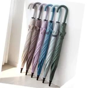 BS ZDK056P1 파스텔 장우산 블루 튼튼한 큰 우산 고급 대형 경량