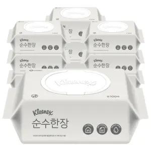 크리넥스 순수한장 물티슈 캡100매 10개