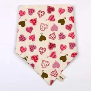 국내제작 MCX843Q4 순면 스카프빕 핑크하트 오가닉면 턱받이