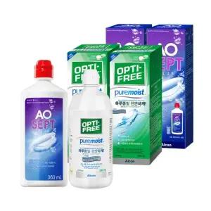 옵티프리 렌즈세척액 에이오셉 360ml 2개 + 퓨어모이스트 300ml 2개