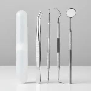 의료용 치석제거기 셀프 스케일링 4종셋트 케이스 치과거울